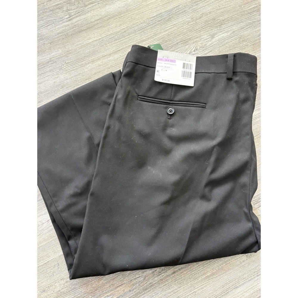 Alfani Slim Fit Dress Pants Mens 38W 32L Black Eco-Friendly MKXEPQ3Z0101 NEW‎